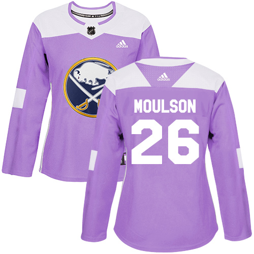Adidas Sabres #26 Matt Moulson Purple Authentic Fights Cancer Women's Stitched NHL Jersey